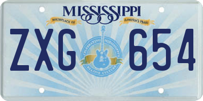 MS license plate ZXG654