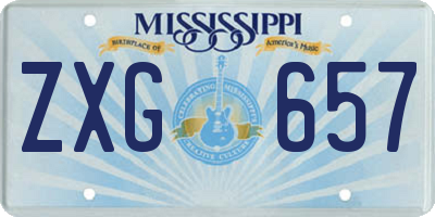 MS license plate ZXG657