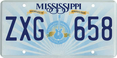 MS license plate ZXG658