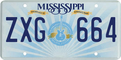 MS license plate ZXG664