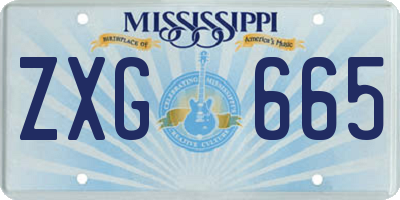 MS license plate ZXG665