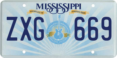 MS license plate ZXG669