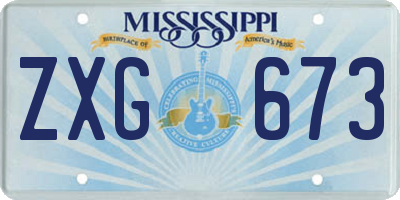 MS license plate ZXG673