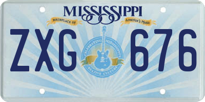 MS license plate ZXG676