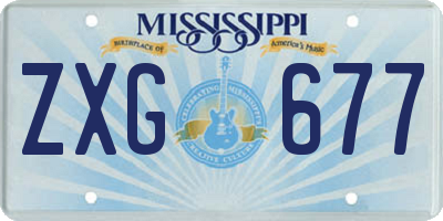MS license plate ZXG677