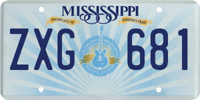 MS license plate ZXG681