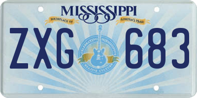 MS license plate ZXG683