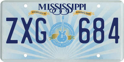 MS license plate ZXG684