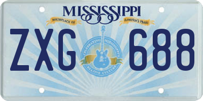 MS license plate ZXG688