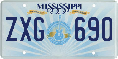 MS license plate ZXG690
