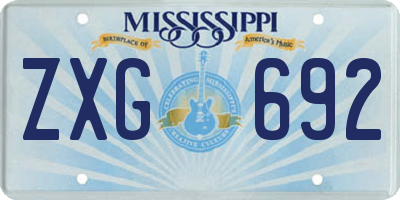 MS license plate ZXG692