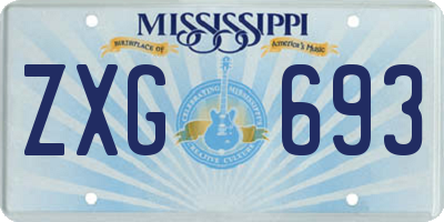 MS license plate ZXG693