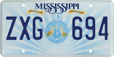 MS license plate ZXG694
