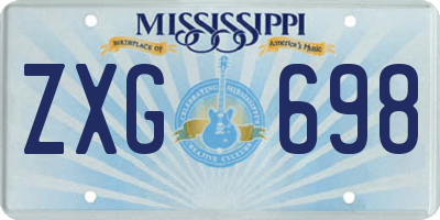MS license plate ZXG698