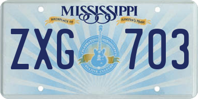 MS license plate ZXG703