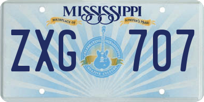 MS license plate ZXG707