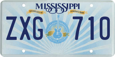 MS license plate ZXG710