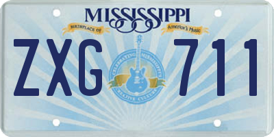 MS license plate ZXG711