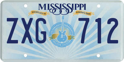 MS license plate ZXG712