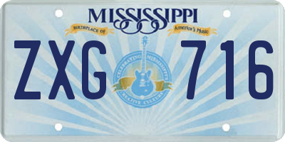 MS license plate ZXG716