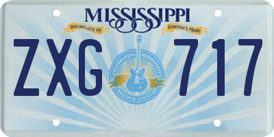 MS license plate ZXG717