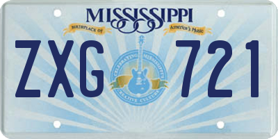 MS license plate ZXG721