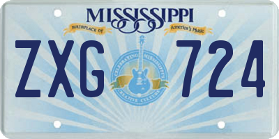 MS license plate ZXG724
