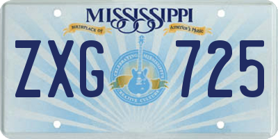 MS license plate ZXG725