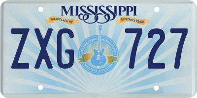 MS license plate ZXG727