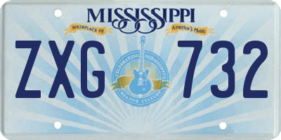 MS license plate ZXG732
