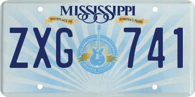 MS license plate ZXG741