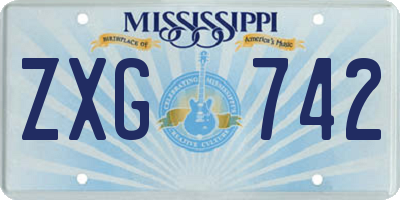 MS license plate ZXG742