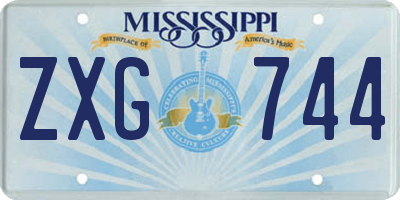 MS license plate ZXG744