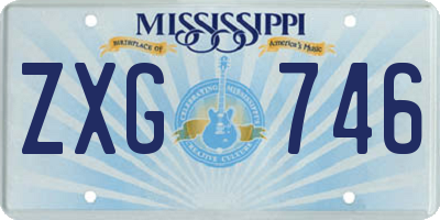 MS license plate ZXG746