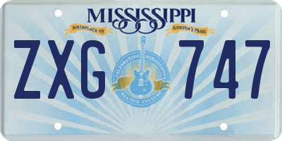 MS license plate ZXG747