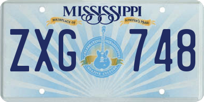 MS license plate ZXG748