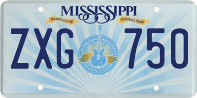 MS license plate ZXG750