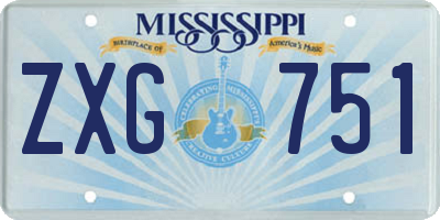 MS license plate ZXG751