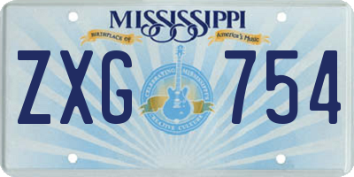 MS license plate ZXG754