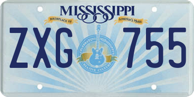 MS license plate ZXG755