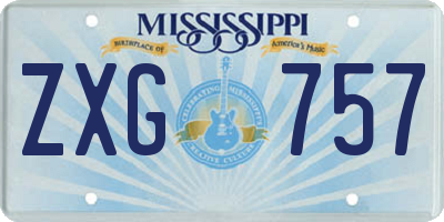 MS license plate ZXG757