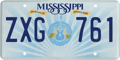 MS license plate ZXG761