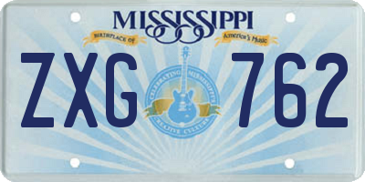 MS license plate ZXG762