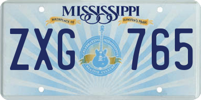 MS license plate ZXG765