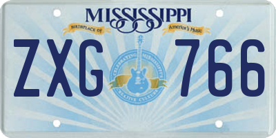 MS license plate ZXG766