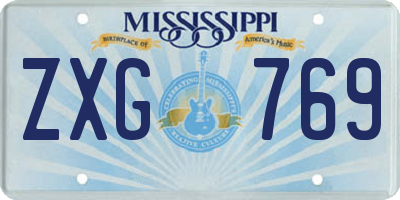 MS license plate ZXG769