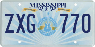 MS license plate ZXG770