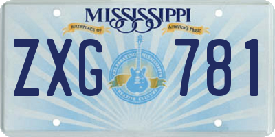 MS license plate ZXG781