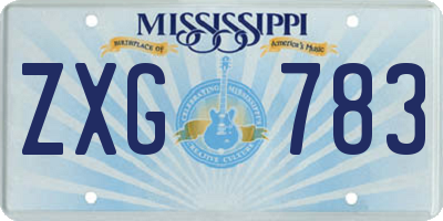 MS license plate ZXG783