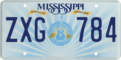 MS license plate ZXG784